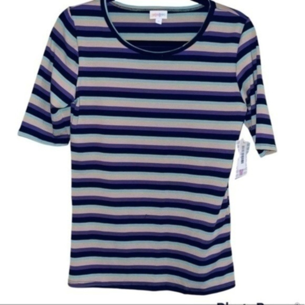 LuLaRoe Striped Short Sleeve Shirt Medium